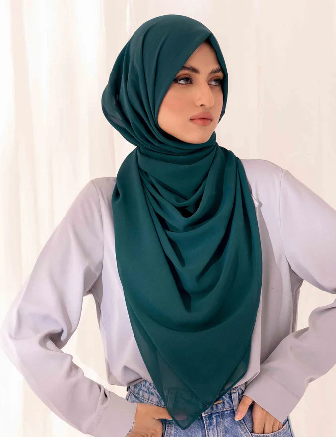 Soft Chiffon Scarf - Teal