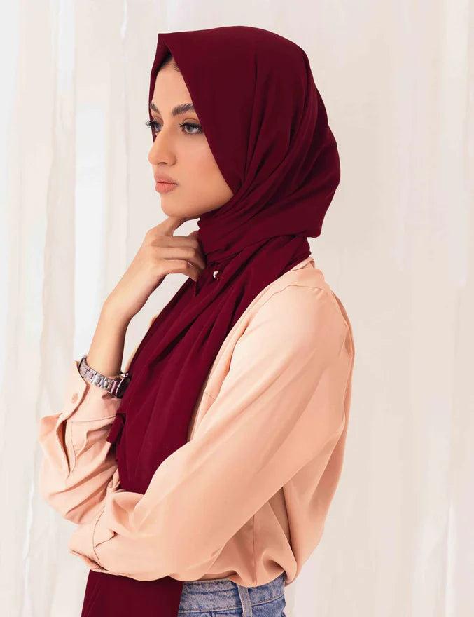 Soft Chiffon Scarf - Maroon