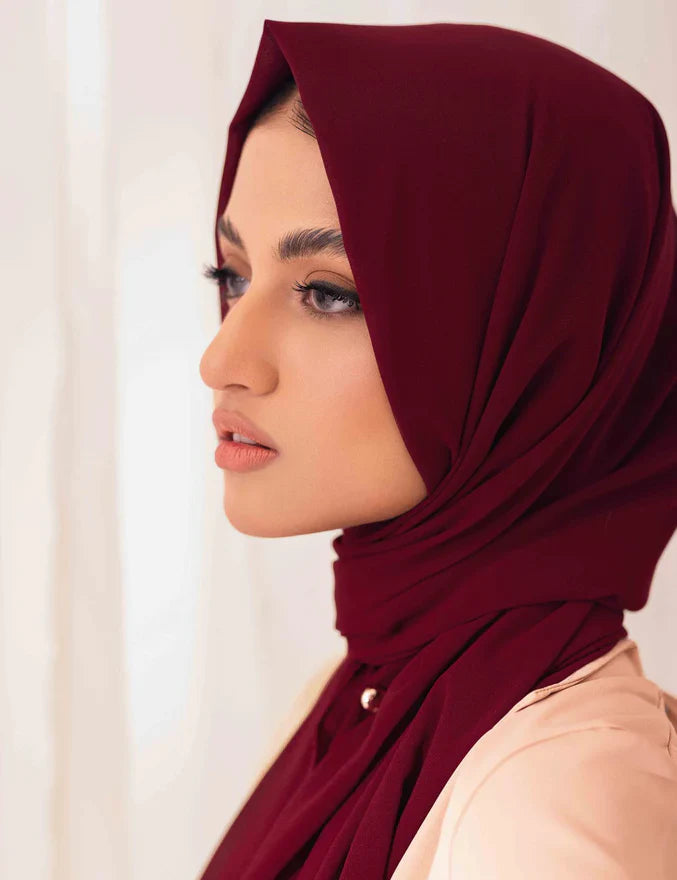 Soft Chiffon Scarf - Maroon