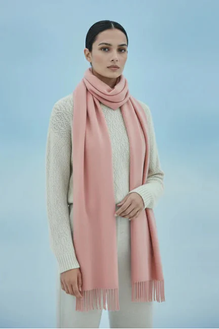 Plain Cashmere Scarf - Pink