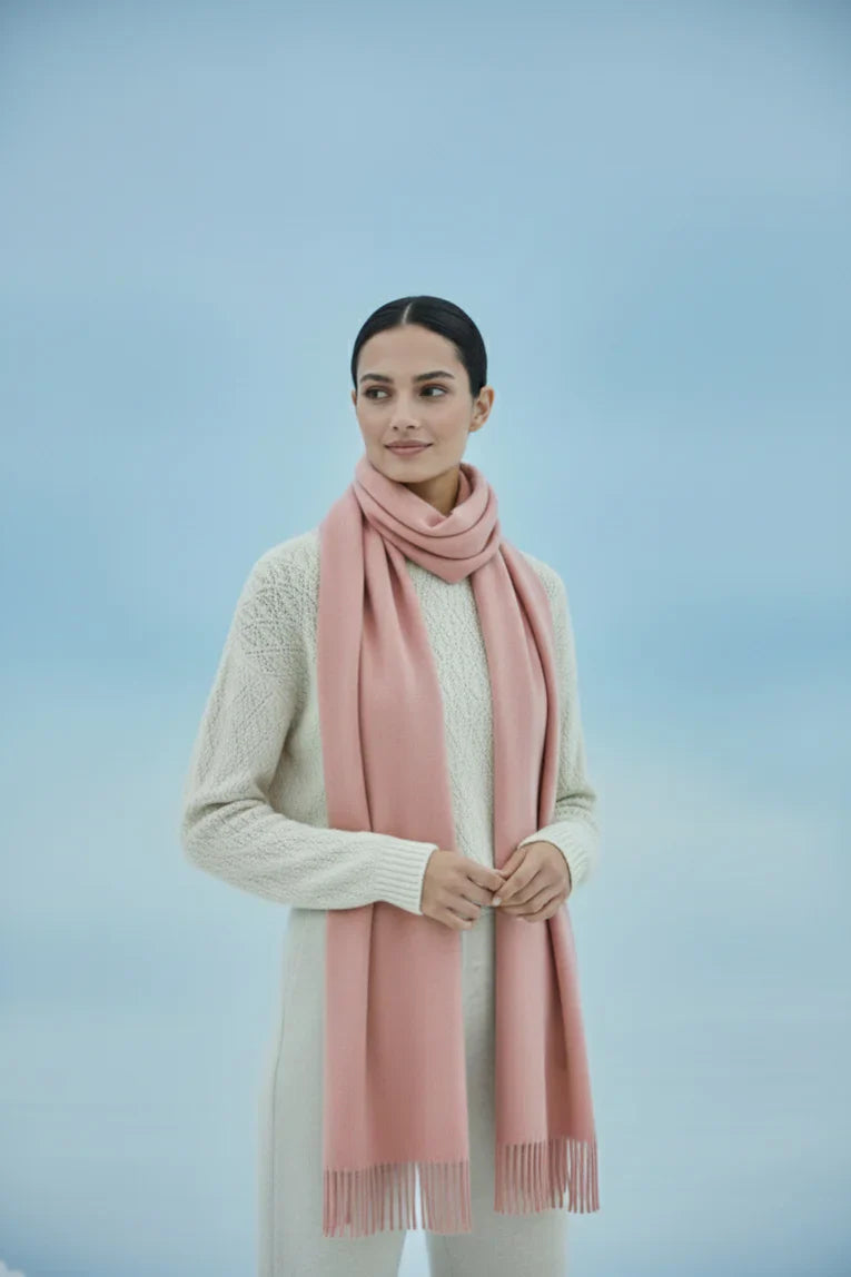 Plain Cashmere Scarf - Pink