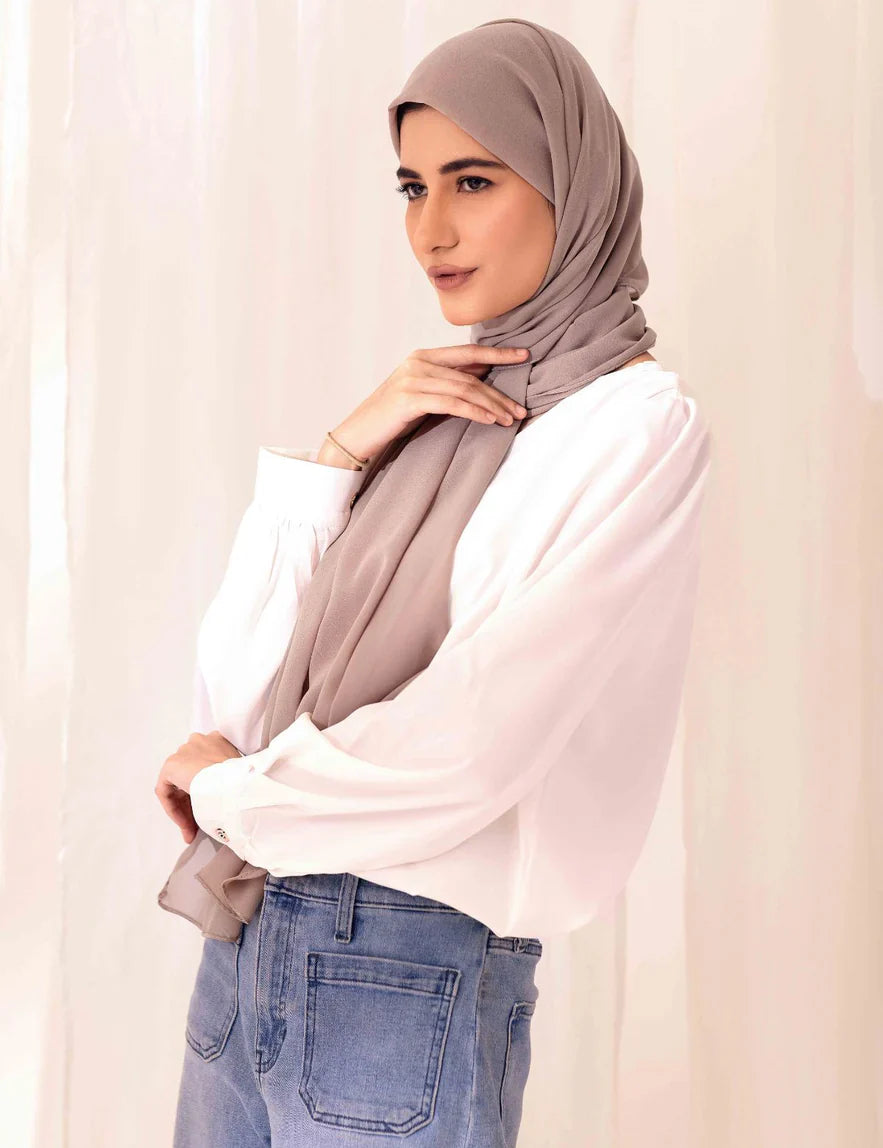 Soft Chiffon Scarf - Chestnut